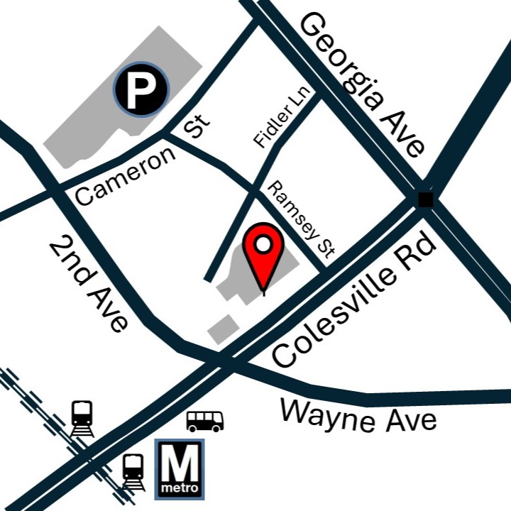 Map to Celtic Cup - on Colesville Rd by Ramsey St (between Georgia and 2nd Ave)